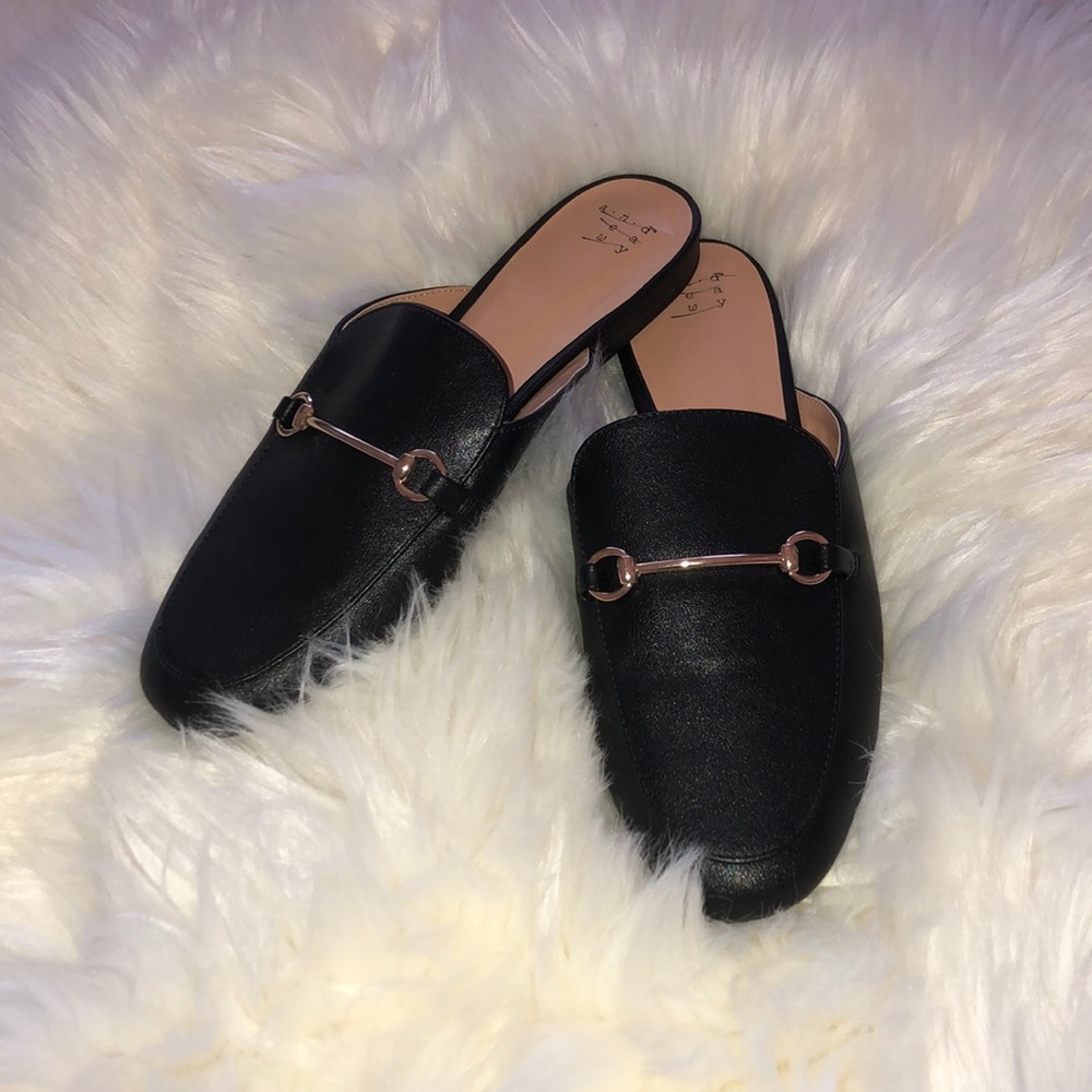 Backless Mules, Black Mules backless slip on mules